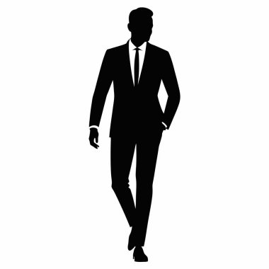 Beyaz arka planda şık takım elbiseli iş adamı