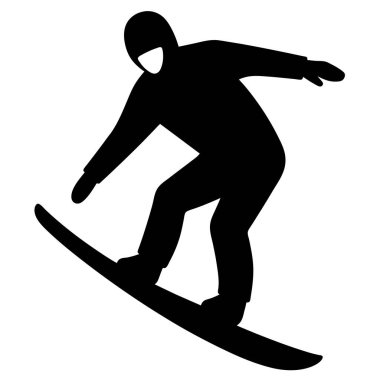 snowboardcu siluet vektör çizimi