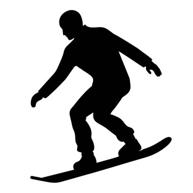 Snowboard 'daki bir adamın silueti.
