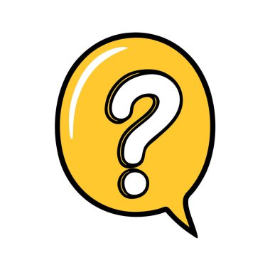 Soru işareti simgesi. Web için soru vektör simgesinin özet çizimi