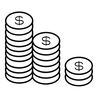 Para ikonu vektör kümesi çizimi yığını (2)