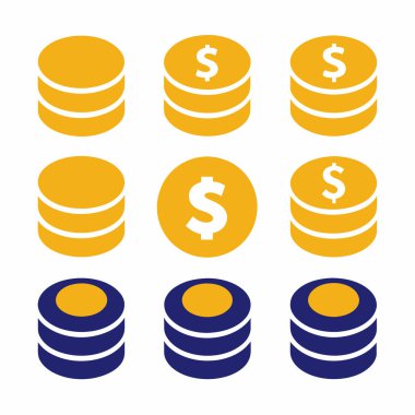 Para ikonu vektör kümesi çizimi yığını (19)