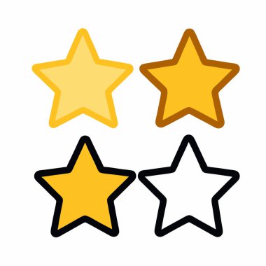 Beyaz arkaplanda beş yıldız simgesi var. vektör illüstrasyonu.