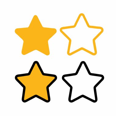 Beş yıldızlı. Vektör çizimi. düz dizayn.