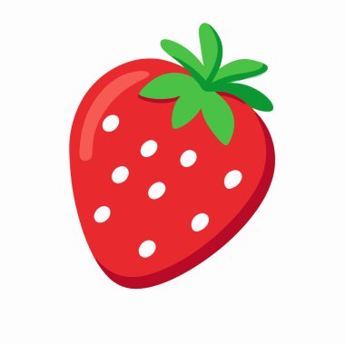 Beyaz arkaplanda yalıtılmış çilek meyve simgesi