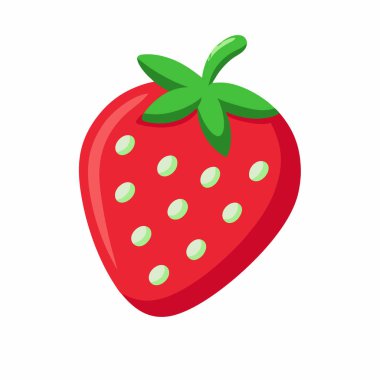 Çilek simgesi, düz vektör