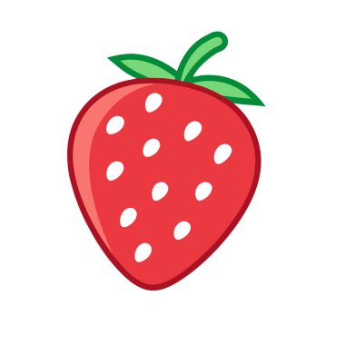 Çilek taze meyve ikonu izole edildi