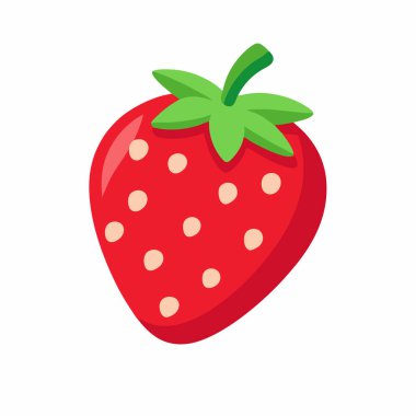 Lezzetli çilek meyve simge vektör çizim tasarım