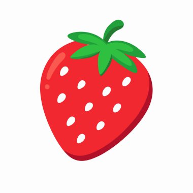 Çilek simgesi. Düz tasarım.