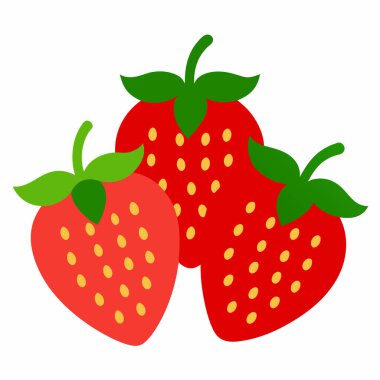 Beyaz arka planda kırmızı olgun çilek vektör illüstrasyon