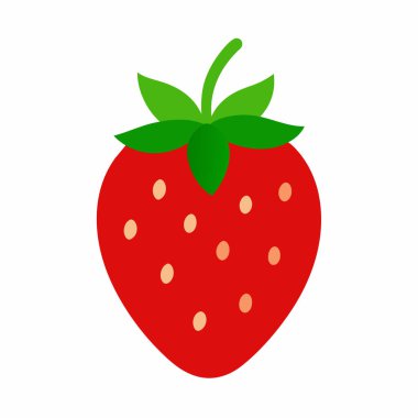 Beyaz zemin üzerine kırmızı çilek simgesi