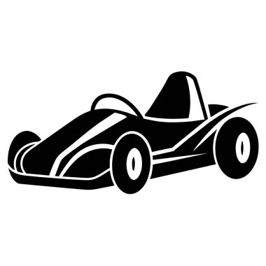 şık go cart silueti, izole edilmiş beyaz arkaplan (16)