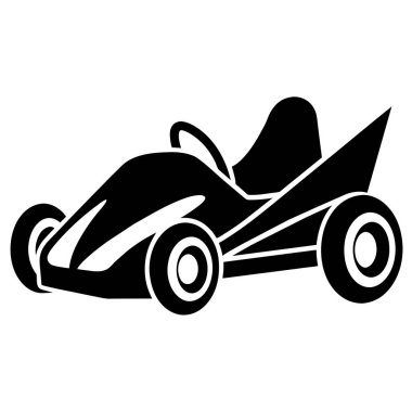 şık go cart silueti, izole edilmiş beyaz arkaplan (7)
