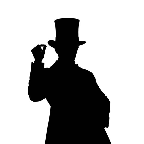 vector silhouette of people on white background.