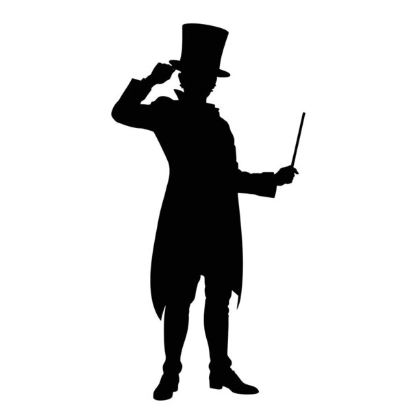 magician with a hat, illustration
