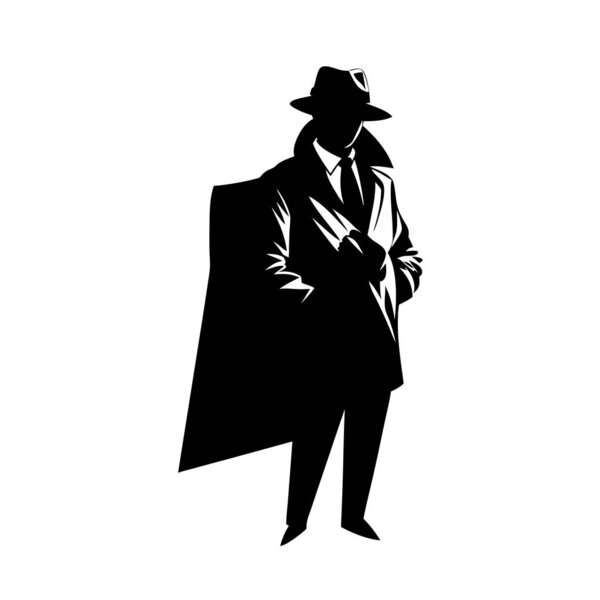 векторный силуэт человека на белом