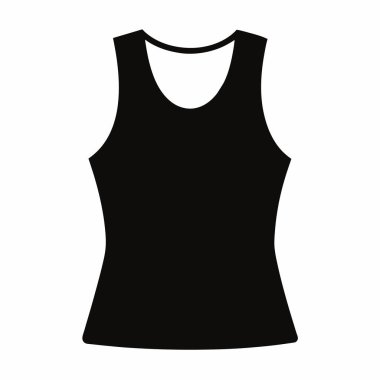 Kadın tişört vektör simgesi. Tişört üzerinde siyah vektör simgesi izole edildi.