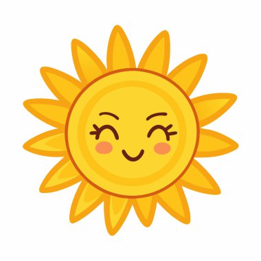 izole edilmiş mutlu güneş ikonu vektör tasarımı