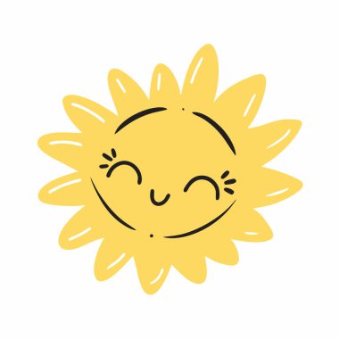 Mutlu yüz ayçiçeği karikatürü