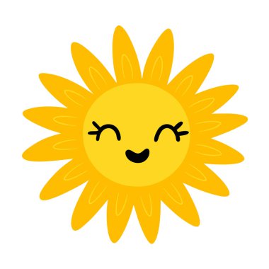 şirin güneş çizgi filmi izole edilmiş simge