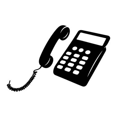 Retro telefon ikonu. Telefonun düz tasarımı. vektör illüstrasyonu.