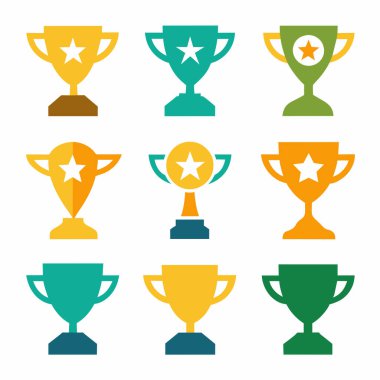 Ödül simgesi vektör çizim paketi (8)