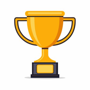 Altın kupa ödül ikonu. düz vektör illüstrasyonu