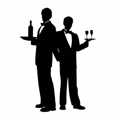 İki genç adamın silueti.