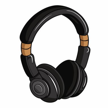 Beyaz arkaplandaki kulaklıkların vektör çizimi