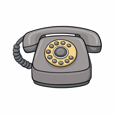 izole telefon çizgi film tasarımı