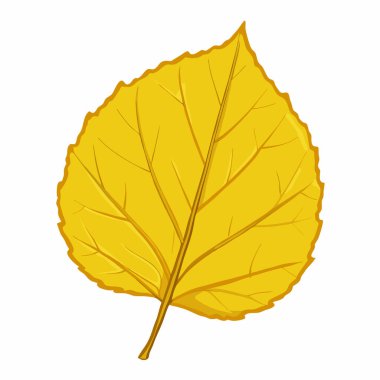 Sonbahar sarı yaprak simgesi, düz stil