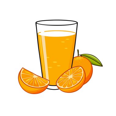 Portakal dilimli taze portakal suyu.