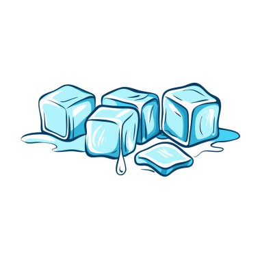 buz küpü çizgi film vektör tasarımı