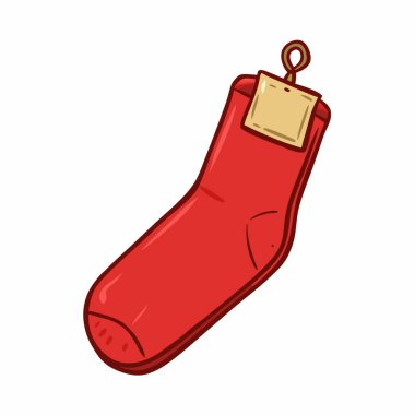 Çizgi film Noel çorap ikonunun vektör çizimi