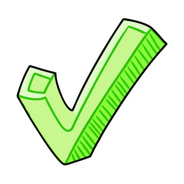 İşaret simgesi rengini işaretle. El çizimi onay işareti. vektör izole.