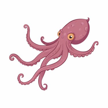 Ahtapot hayvan çizgi film ikonu. vektör illüstrasyonu