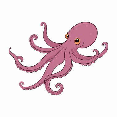 ahtapot hayvan çizgi film çizimi