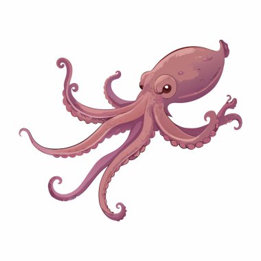 Çizgi film ahtapotunun vektör çizimi