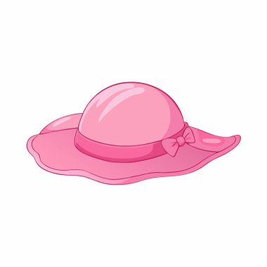 pembe şapka simgesi çizgi filmi