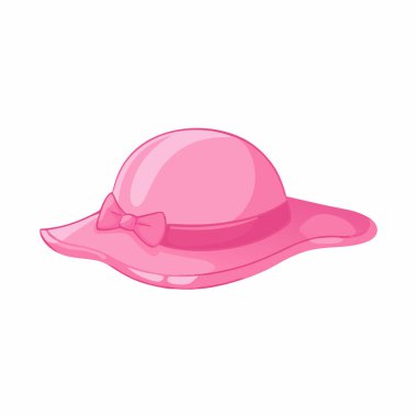 pembe kadın şapka ikonu, çizgi film tarzı