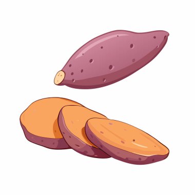 taze dilimlenmiş ve dilimlenmiş kırmızı patates