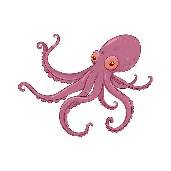 isolated octopus cartoon. vector illustration design