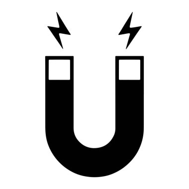 Beyaz arka planda siyah bir at nalı mıknatısı tasvir edilir. Mıknatısın üst kısımlarından iki stilize siyah yıldırım çıkıyor. Bu da manyetik kuvvet ya da enerjiyi işaret ediyor. Mıknatısın kare uçlu klasik bir U şekli var. 