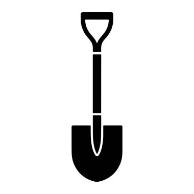 Beyaz arka plana karşı siyah bir kürek silueti. Küreğin geniş, kavisli bir bıçağı ve üzerinde D şeklinde bir kabzası var. Görüntü aracın basit ve temiz bir grafik gösterimidir.