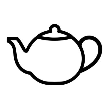 Bir çaydanlığın basit bir siyah çizgisi beyaz arkaplana karşı gösterilir. Çaydanlığın kavisli bir sapı, belirgin bir çıkıntısı ve düğmeli bir kapağı var. Tasarım temiz ve minimalisttir. Objenin temel şekline odaklanır..