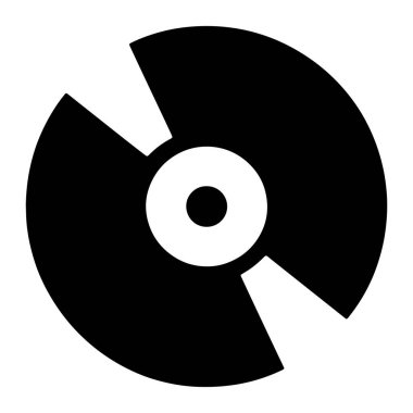 Plağı temsil eden basit bir siyah beyaz grafik ikonu. İkonun merkezi beyaz dairesi ve ortasında daha küçük siyah dairesi vardır. Dış siyah bölgede beyaz uzayı ortaya çıkaran iki kıvrımlı kesik var. Genel olarak,