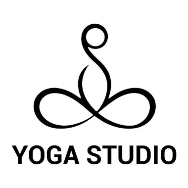 Siyah bir grafik logosu, bir nilüfer çiçeğine benzeyen meditasyon poziyonundaki bir kişinin stilize edilmiş bir temsilini içerir. Sembolün altında, 