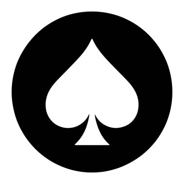 Katı bir grafik, katı siyah bir çemberin içinde merkezli beyaz bir kürek sembolü içerir. Kürek, karakteristik kalp şeklindeki üst ve sivri gövdesiyle, koyu arkaplan ile keskin bir zıtlık içinde tasvir edilir. Kompozisyon temiz ve minimal.