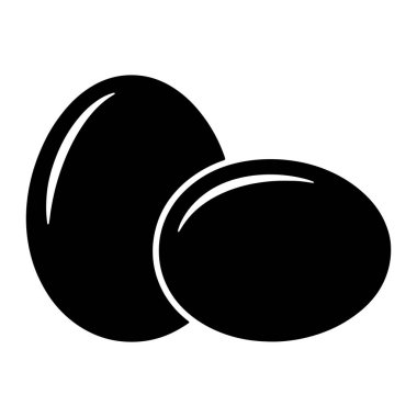 Basit bir grafik, iki siyah oval şeklin beyaz bir zemine karşı yumurtaları andırdığını gösteriyor. Şekiller koyu siyah ve ince çizgiler kavisli bir yüzeyi işaret ediyor. Kompozisyon temiz ve minimalist, sadece...