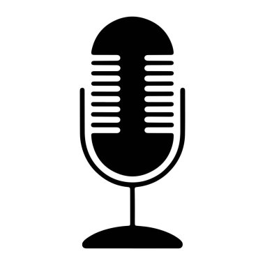 Klasik tarzda bir mikrofonun siyah silueti beyaz arka planda merkezlenir. Mikrofonun üzerinde yatay yarıklar ve ince bir gövde tarafından desteklenen kavisli bir taban bulunur. Genel tasarım basit ve ikoniktir..